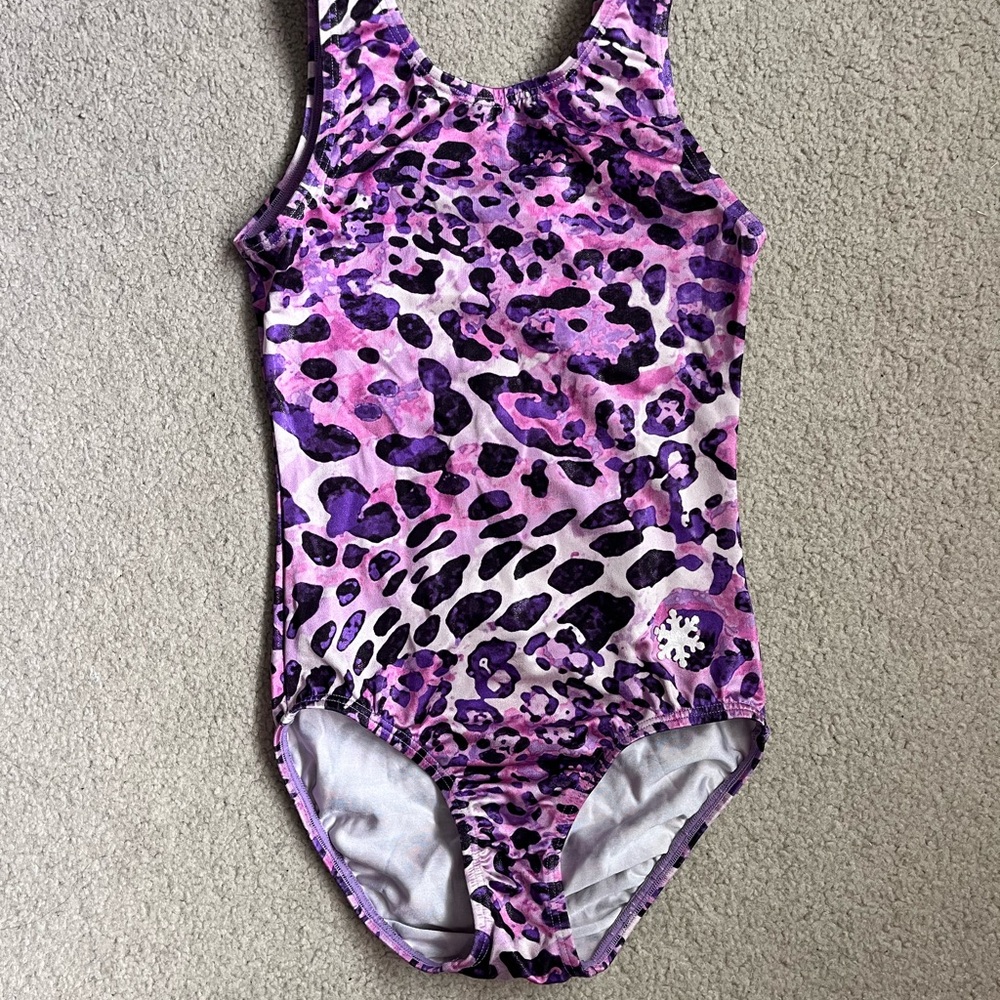 Snowflake Designs Purple Leopard Print Leotard